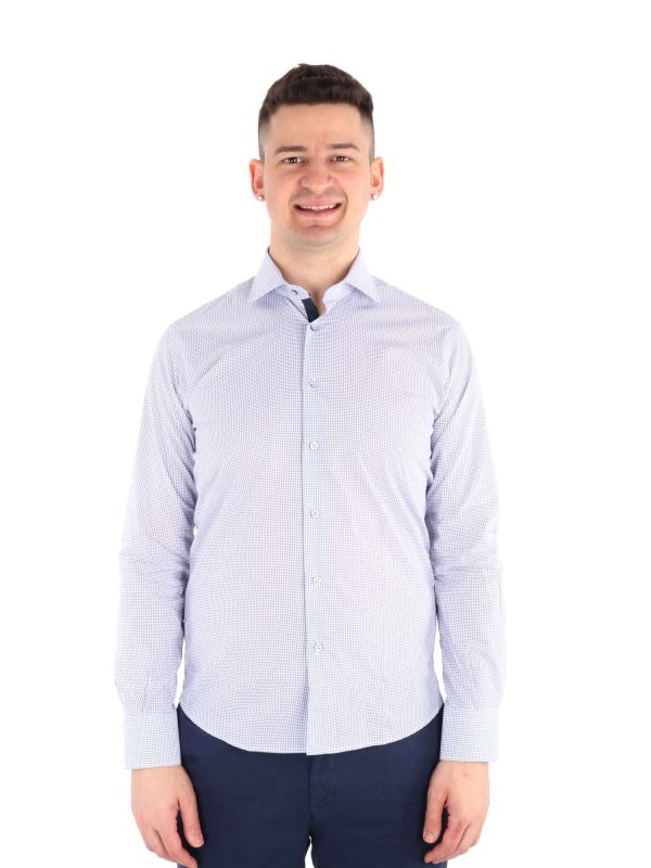 CAMICIA PARKER FB UOMO BIANCO-BLU