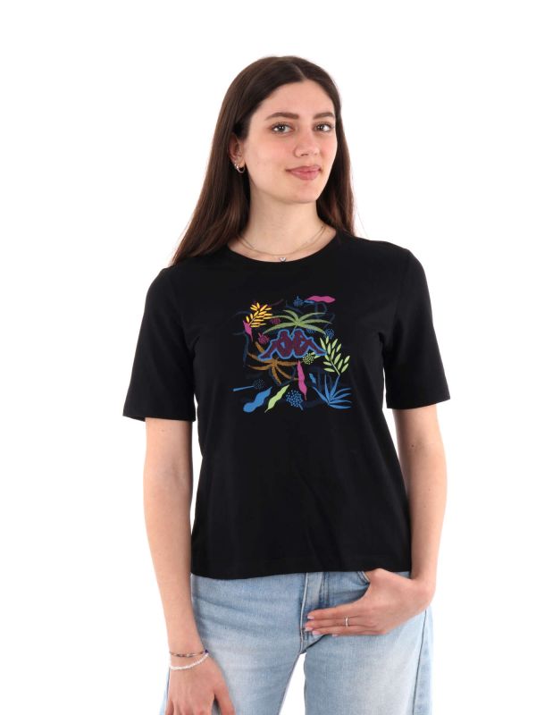 T-SHIRT LOGO GAMINO KAPPA DONNA NERO