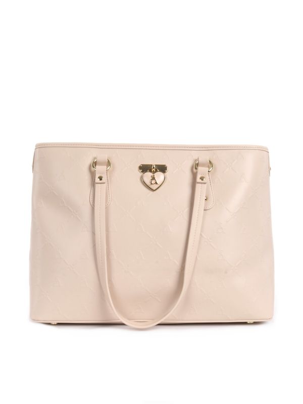 BORSA SHOPPING MONOGRAMMA L'ATELIER DU SAC DONNA CREMA
