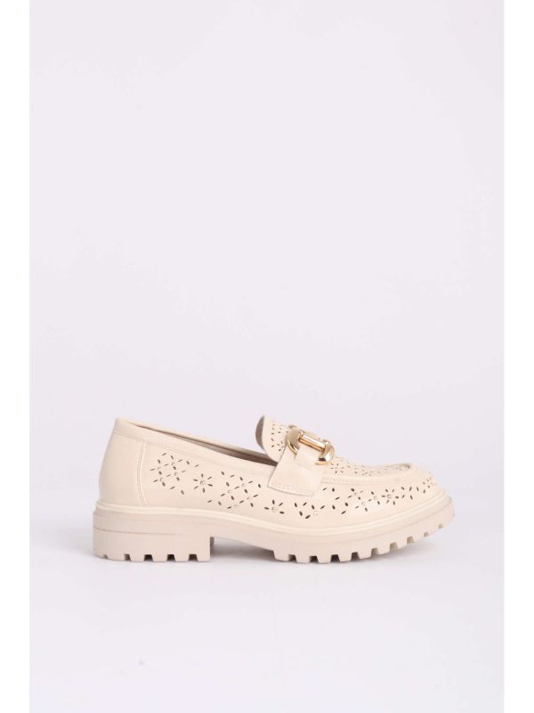 MOCASSINO TRAFORATO CLYO' DONNA BEIGE