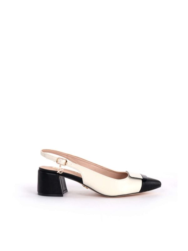 SLINGBACK CON CINTURINO CLYO' DA DONNA NERO-BEIGE