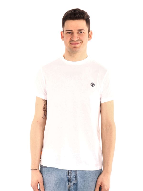 T-SHIRT LOGO PICCOLO RICAMATO TIMBERLAND UOMO BIANCO