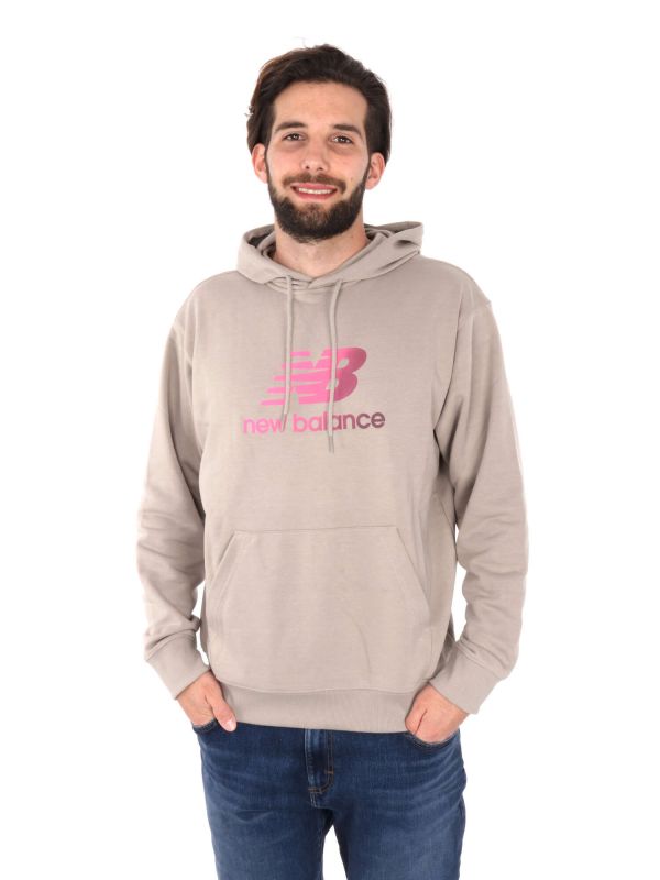 FELPA CON CAPPUCCIO GRADIENT LOGO NEW BALANCE UOMO FANGO