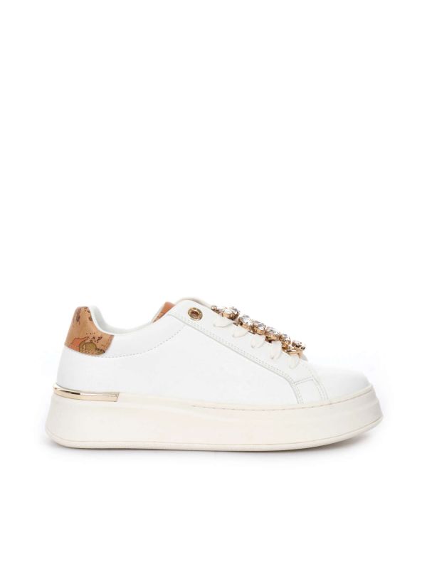 SNEAKERS CON PLATFORM E CHARM ALVIERO MARTINI 1^ CLASSE DONNA BIANCO