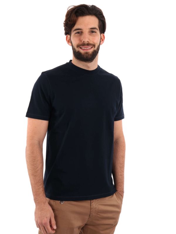 T-SHIRT PIQUE 40WEFT UOMO BLU