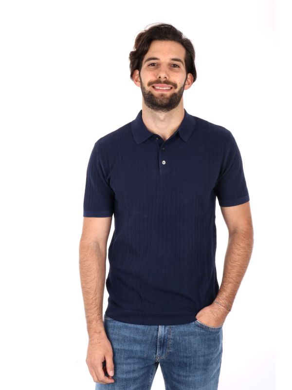 POLO IN MAGLIA GIANNI LUPO UOMO BLU