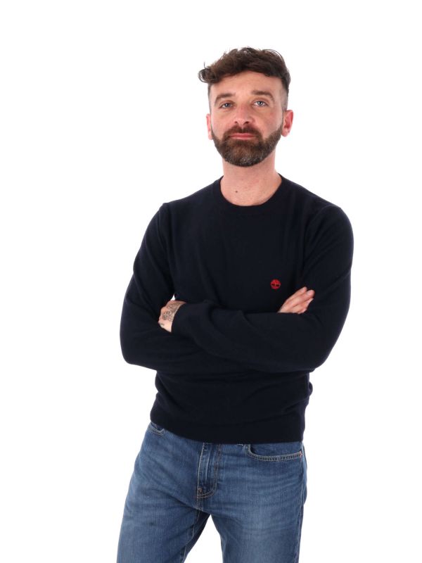 MAGLIONE GIROCOLLO DA UOMO TIMBERLAND - BLU