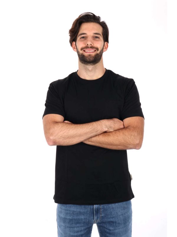 T-SHIRT CON TASCHINO GIANNI LUPO UOMO NERO