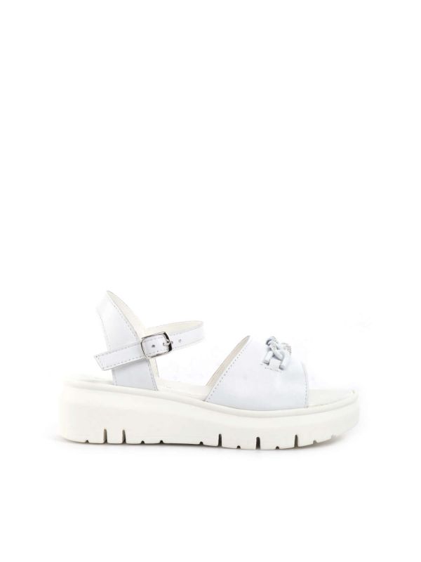 SANDALO CON FASCIA E FIBBIA CON STRASS ANDREA PIERAGO DONNA BIANCO