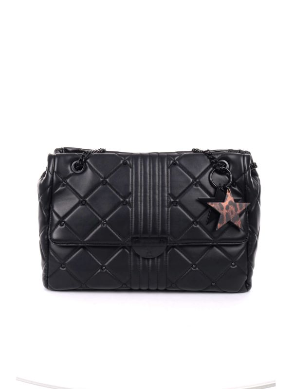 BORSA CON DUE MANICI A CATENA REBEL L'ATELIER DU SAC DONNA NERO