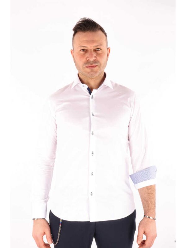 FB CAMICIA COLLO 387 - BIANCO