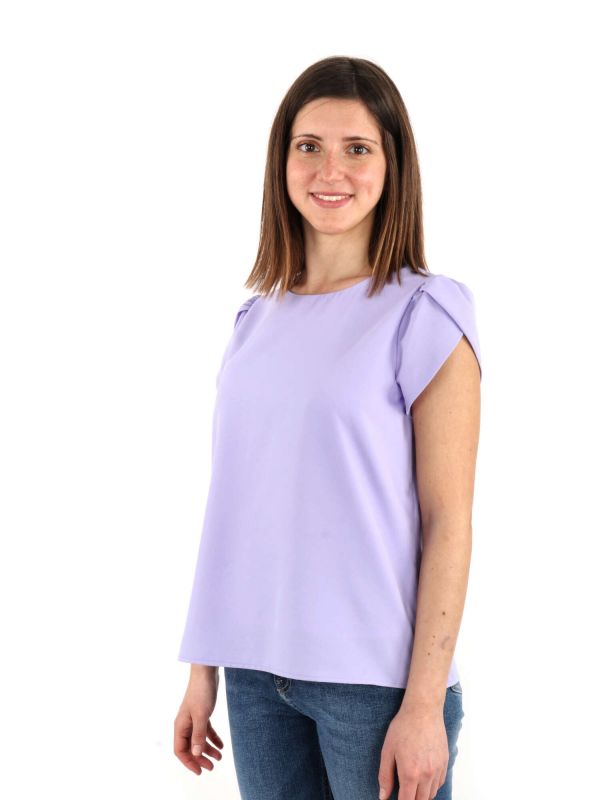 BLOUSA CON MANICHE AD INCROCIO ARTIGLI DONNA LILLA
