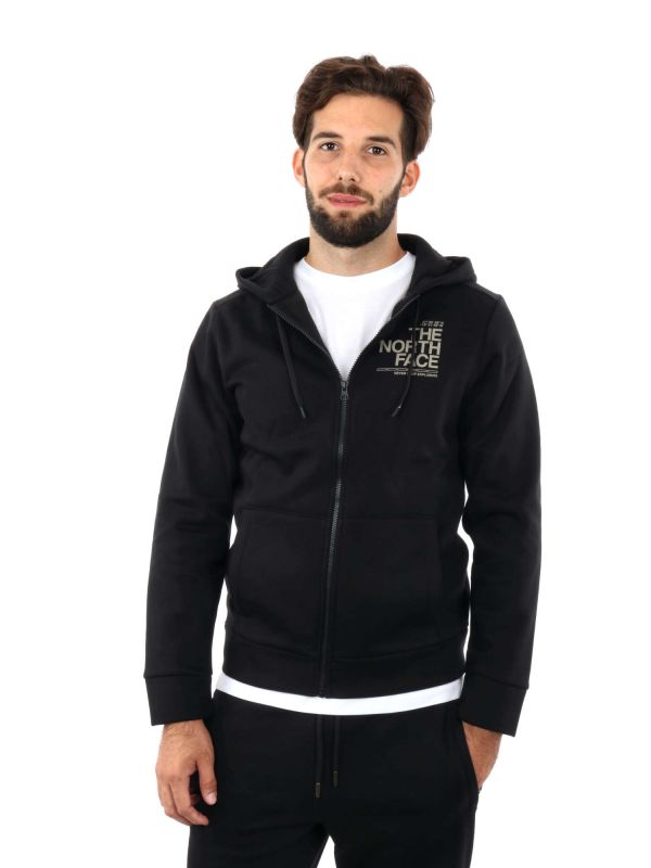 FELPA CON ZIP BLANCA PEACK THE NORTH FACE UOMO NERO