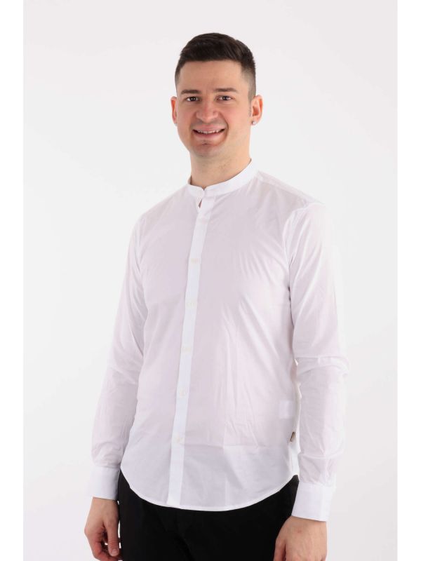 CAMICIA ALLA COREANA GIANNI LUPO UOMO BIANCO