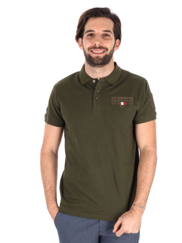 POLO AERONAUTICA ITALIANA UOMO VERDE MILITARE