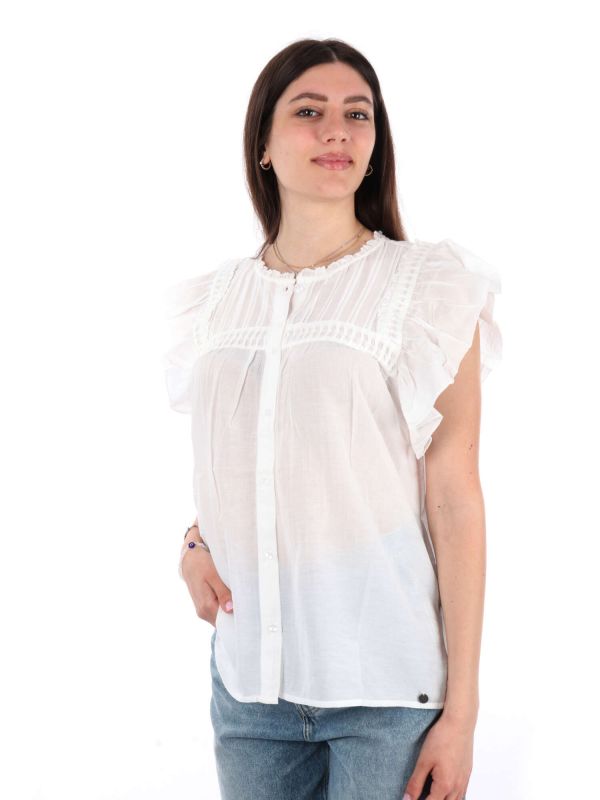 CAMICIA CON MANICHE A FARFALLA PEPE JEANS DONNA BIANCO