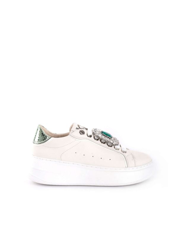 SNEAKERS PLATFORM CON CHARME VENUS KEYS DONNA BIANCO-VERDE