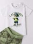 IDO T-SHIRT+BERMUDA - BIANCO-VERDE - 1