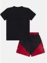JORDAN B. T-SH+SHORT - NERO ROSSO - 1